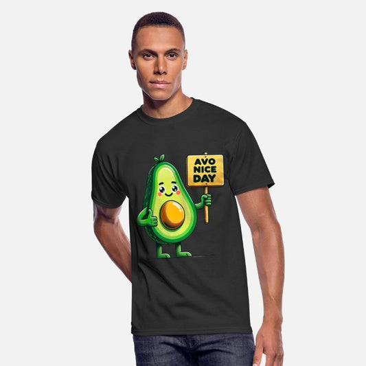 Cheerful Avocado with Positive Message Sign