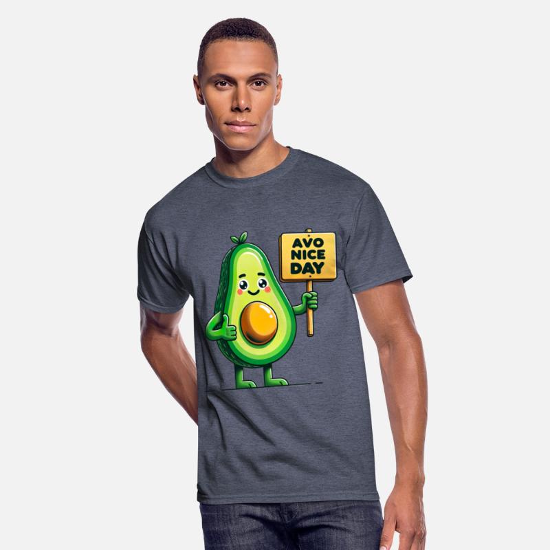 Cheerful Avocado with Positive Message Sign