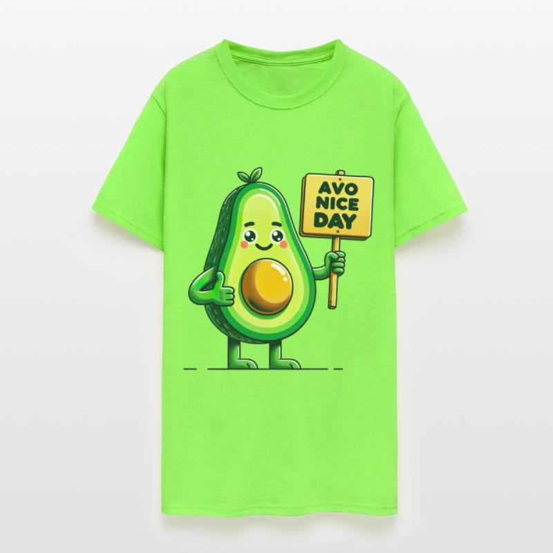 Cheerful Avocado with Positive Message Sign
