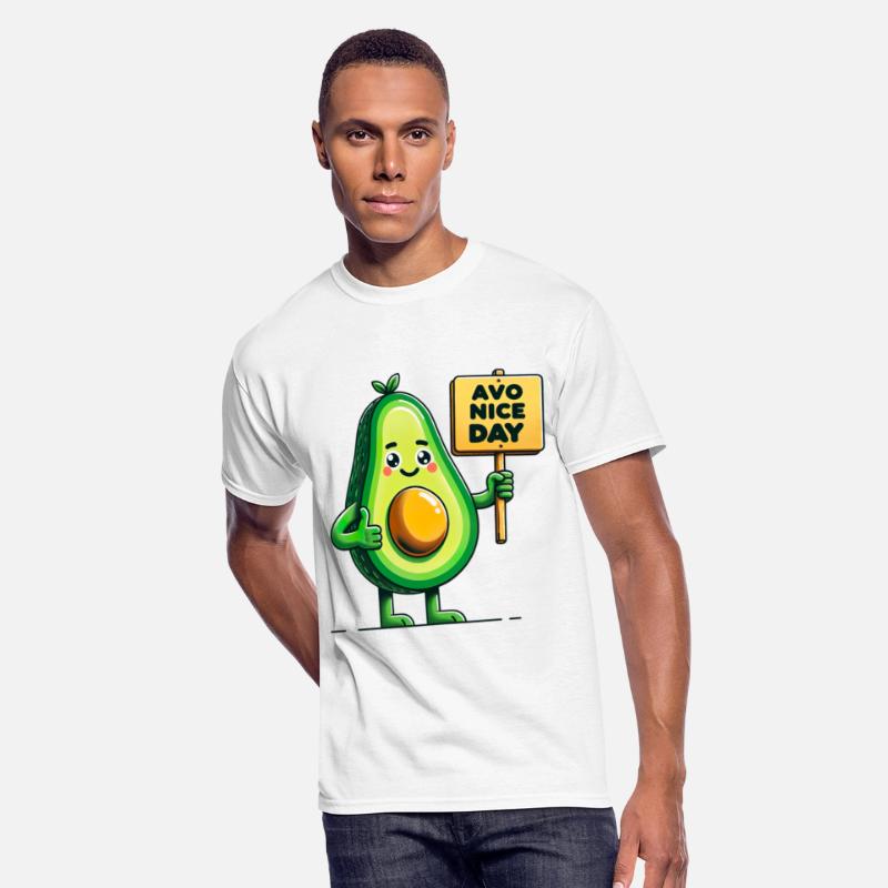 Cheerful Avocado with Positive Message Sign