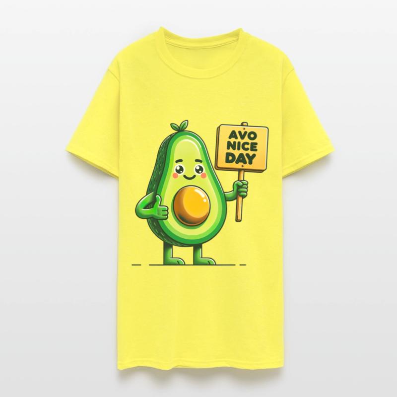 Cheerful Avocado with Positive Message Sign