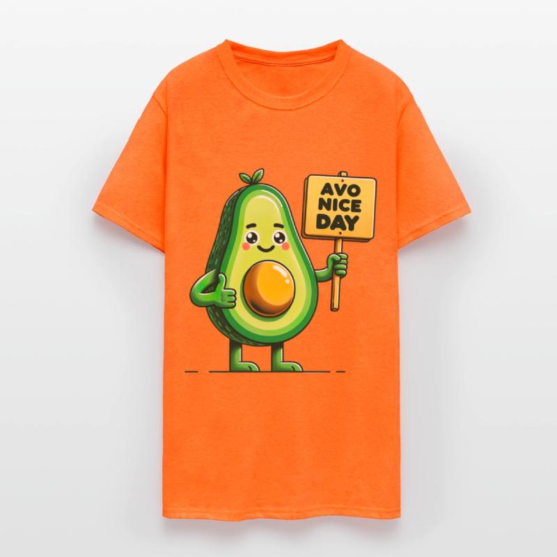 Cheerful Avocado with Positive Message Sign
