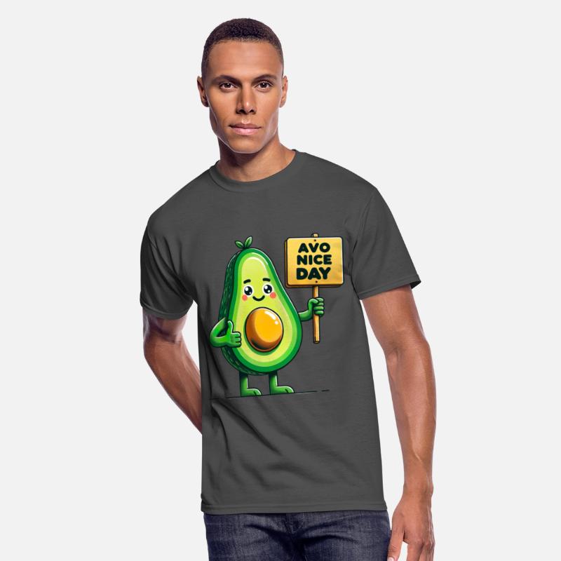 Cheerful Avocado with Positive Message Sign