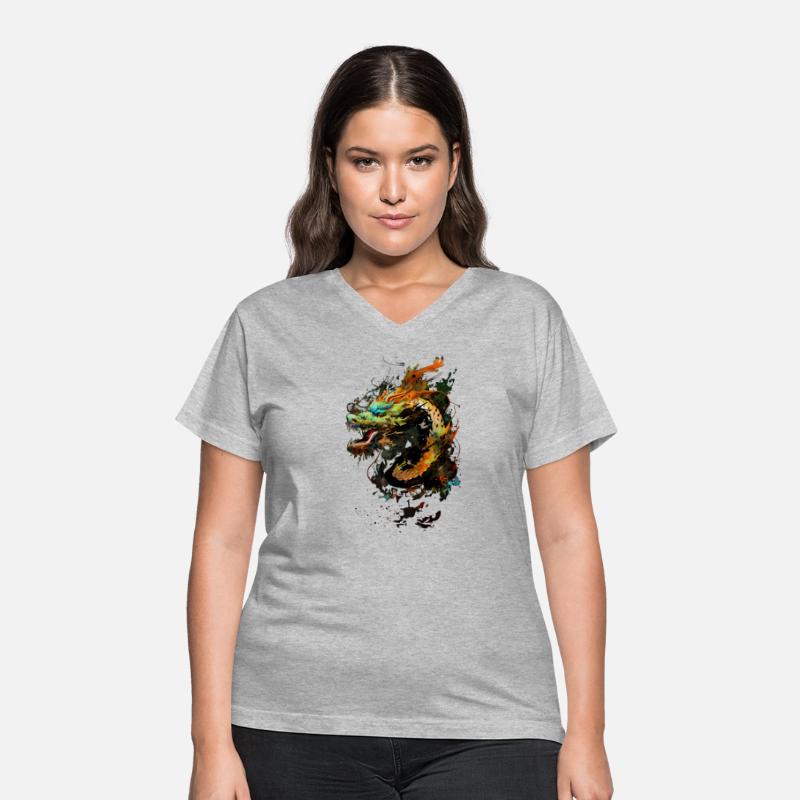 Chinese dragon Illustration on a flat color