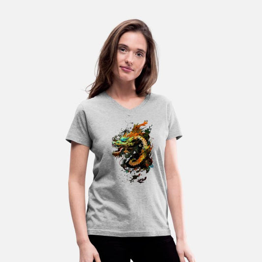 Chinese dragon Illustration on a flat color