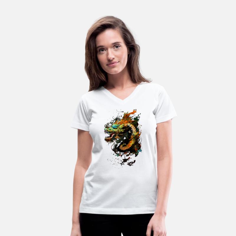 Chinese dragon Illustration on a flat color