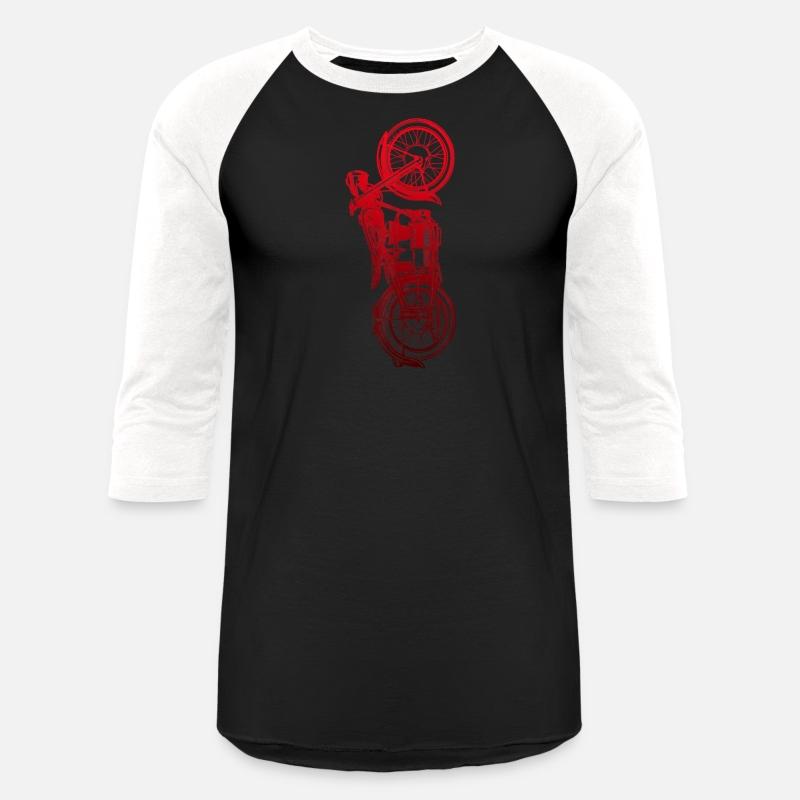 Classic Biker Vintage Retro Black Motorcycle Red