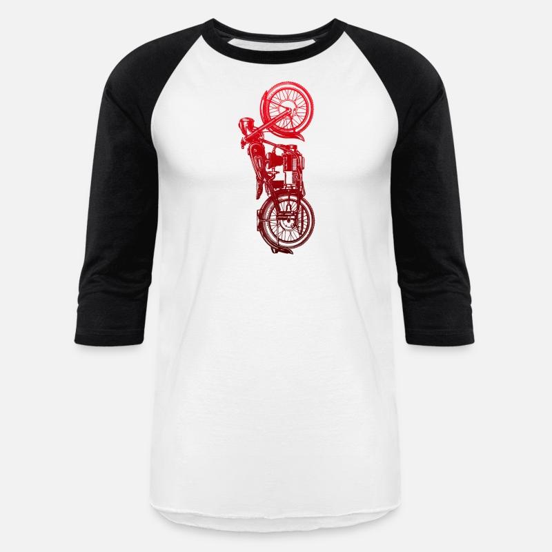 Classic Biker Vintage Retro Black Motorcycle Red