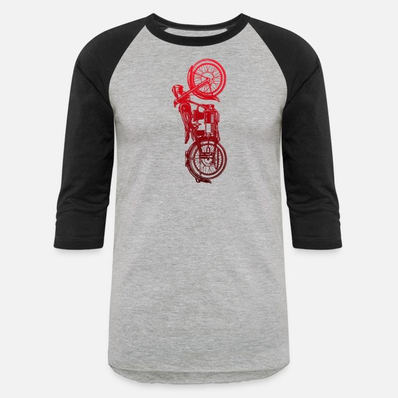 Classic Biker Vintage Retro Black Motorcycle Red