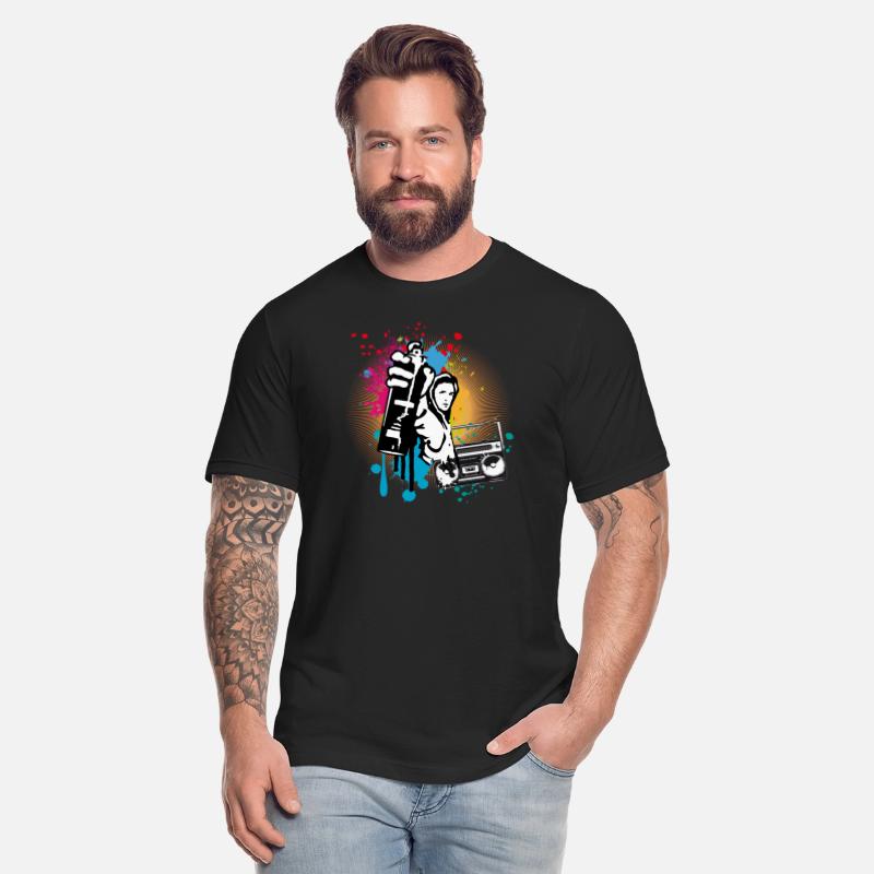 cool street art motif sprayer with ghetto blaster