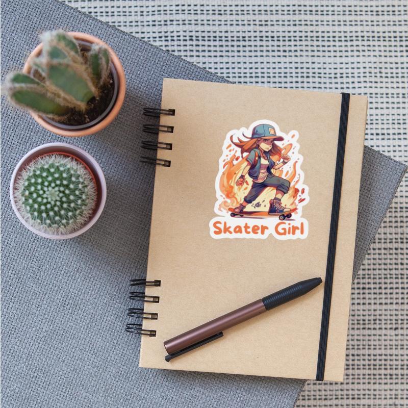 Cool Teenager girl on skateboard skater girl shirt