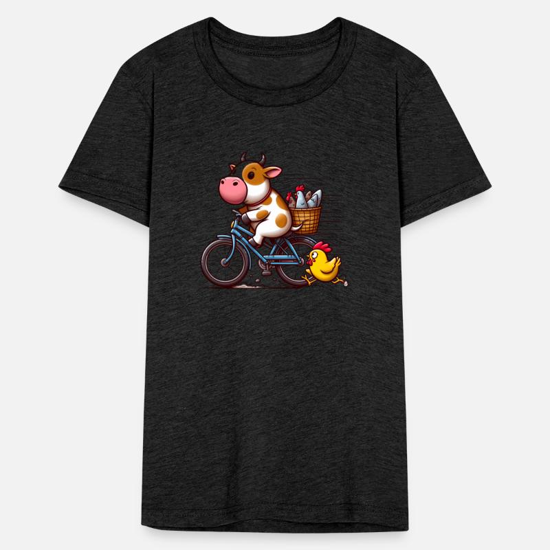 Countryside Duo Biking Cow and Sprinting Chicken