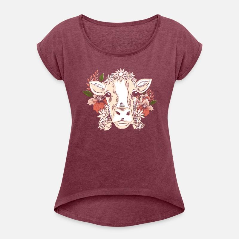 Cow With Flower Wreath Flower Pattern