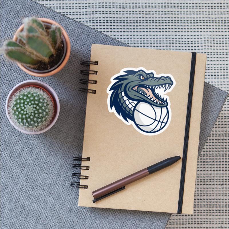 Crocodile with ball. Sports icon