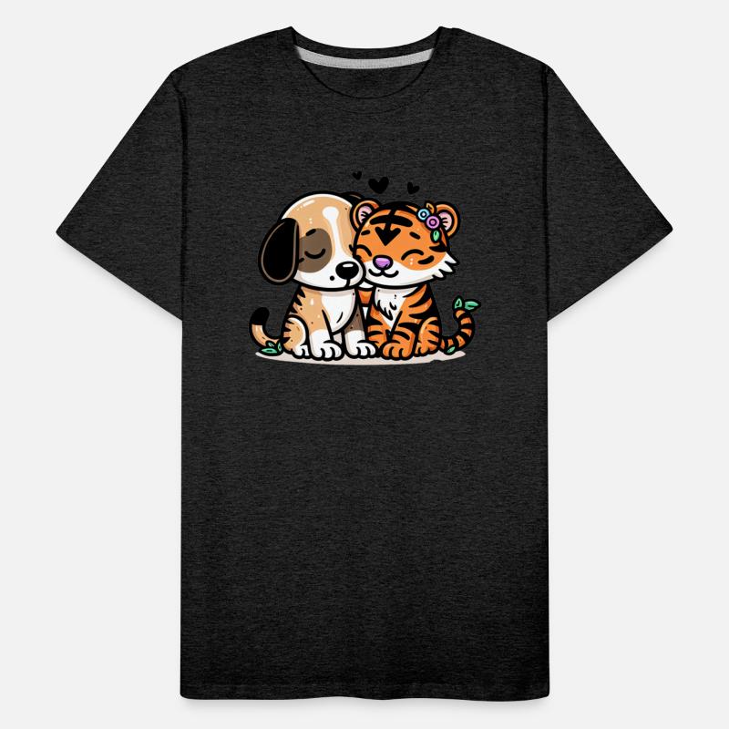 Cuddling Dog And Tiger In Love