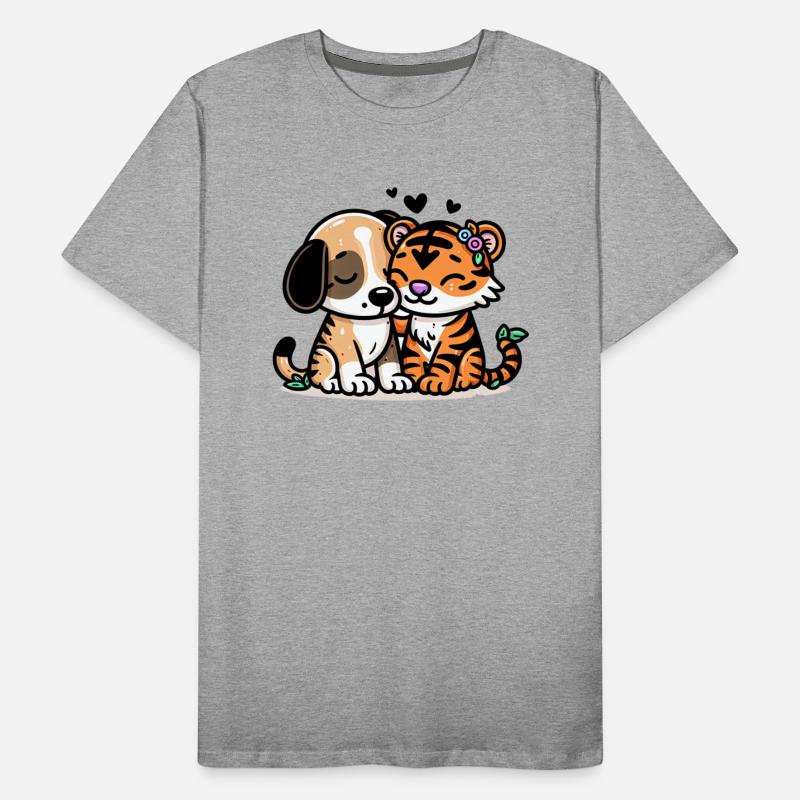 Cuddling Dog And Tiger In Love