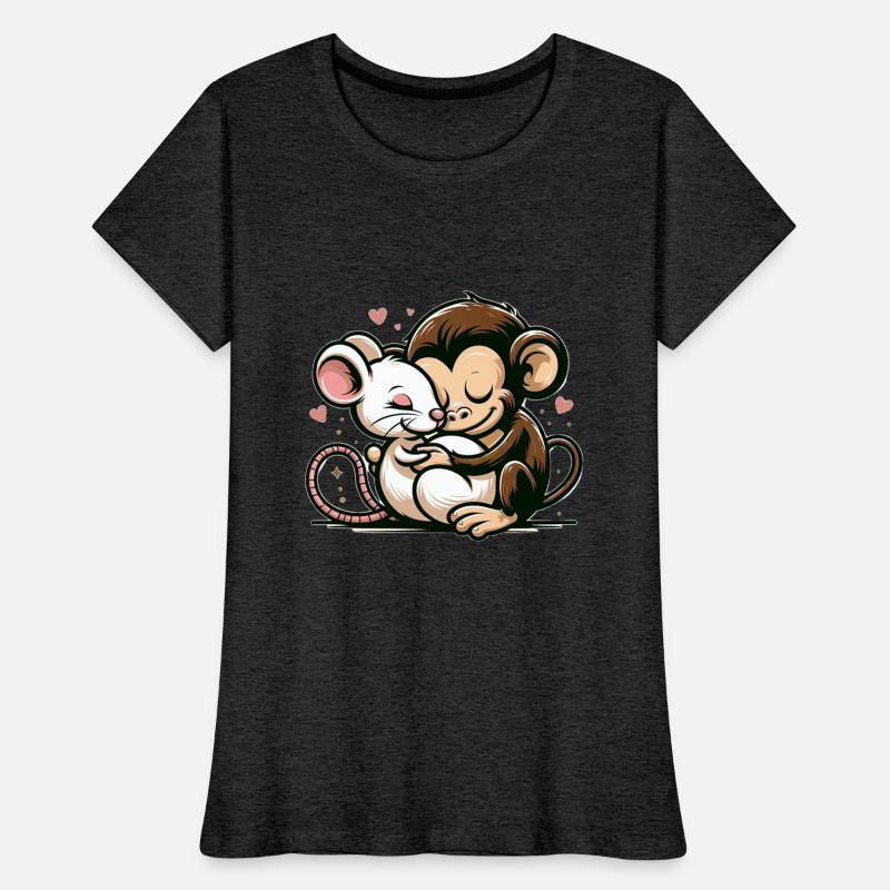 Cuddling Monkey And Mouse In Love