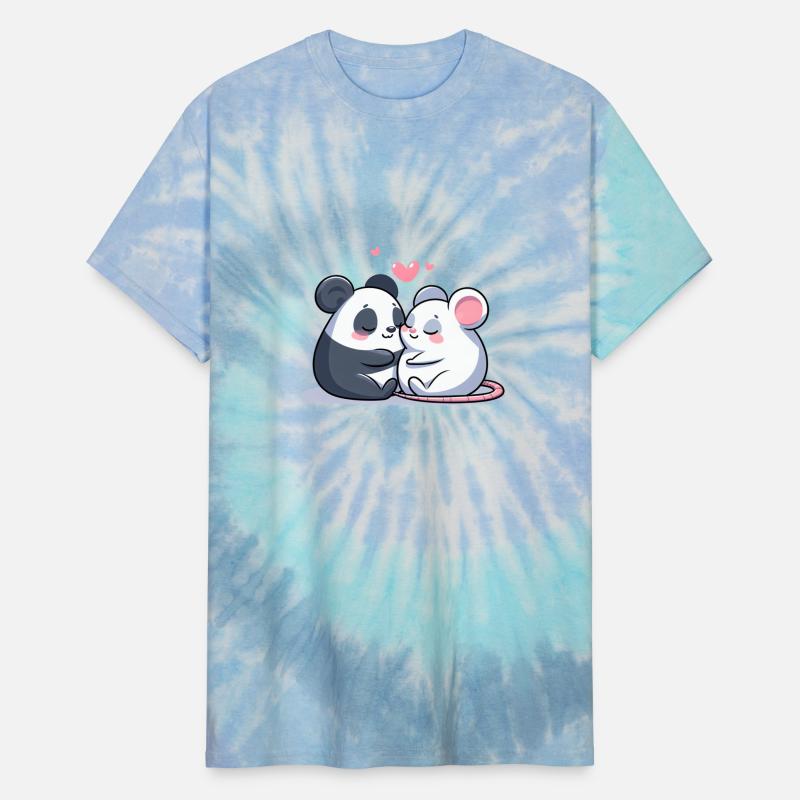 Cuddling Panda And Mouse In Love