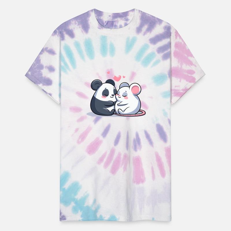 Cuddling Panda And Mouse In Love