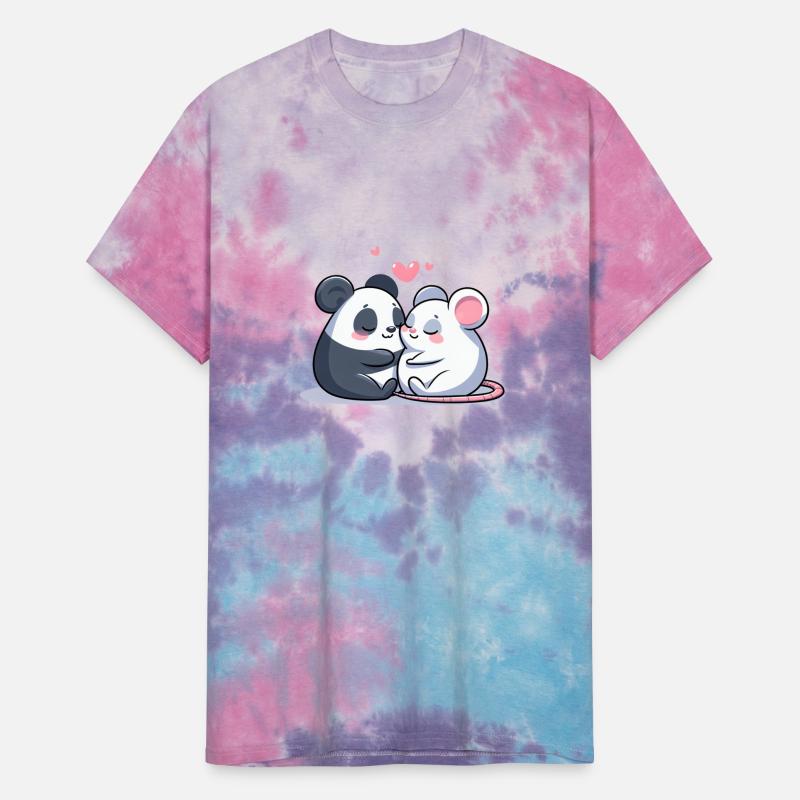 Cuddling Panda And Mouse In Love