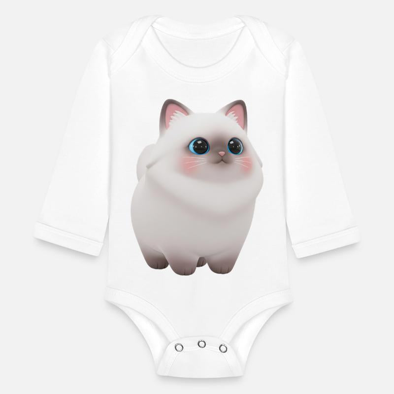 Cute 3D Ragdoll cat character illustration