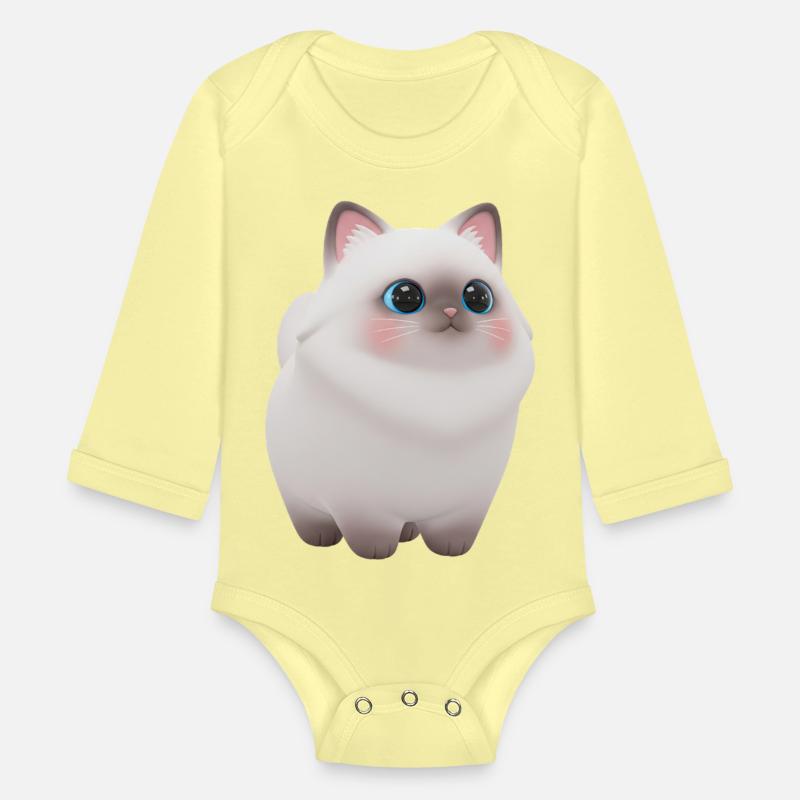 Cute 3D Ragdoll cat character illustration