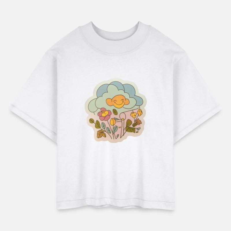 Cute cloud with flower