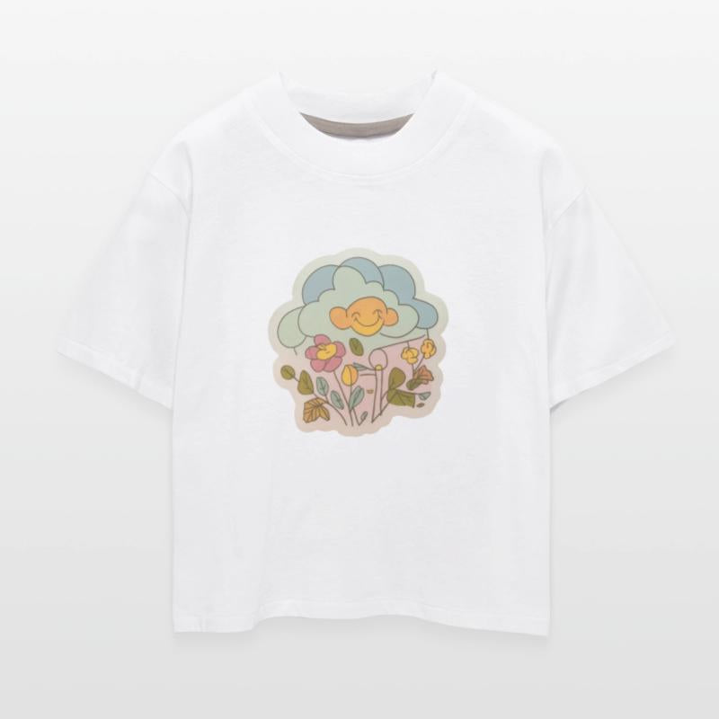 Cute cloud with flower