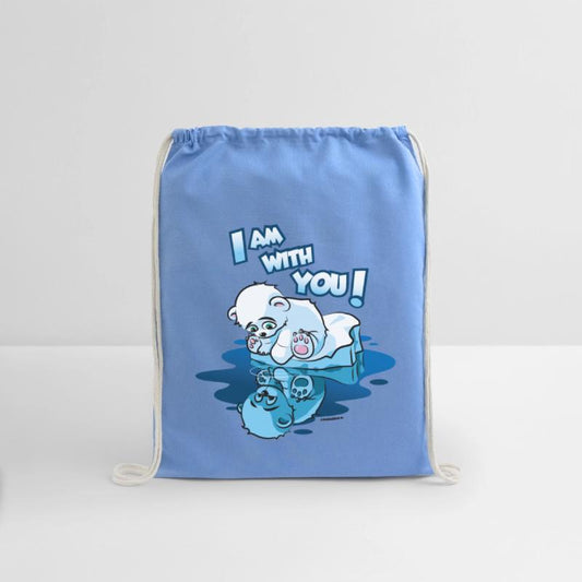 Cute little polar bear on ice flock mirror image