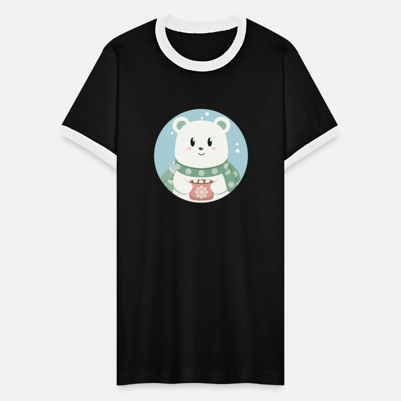 Cute polar bear in Christmas mood