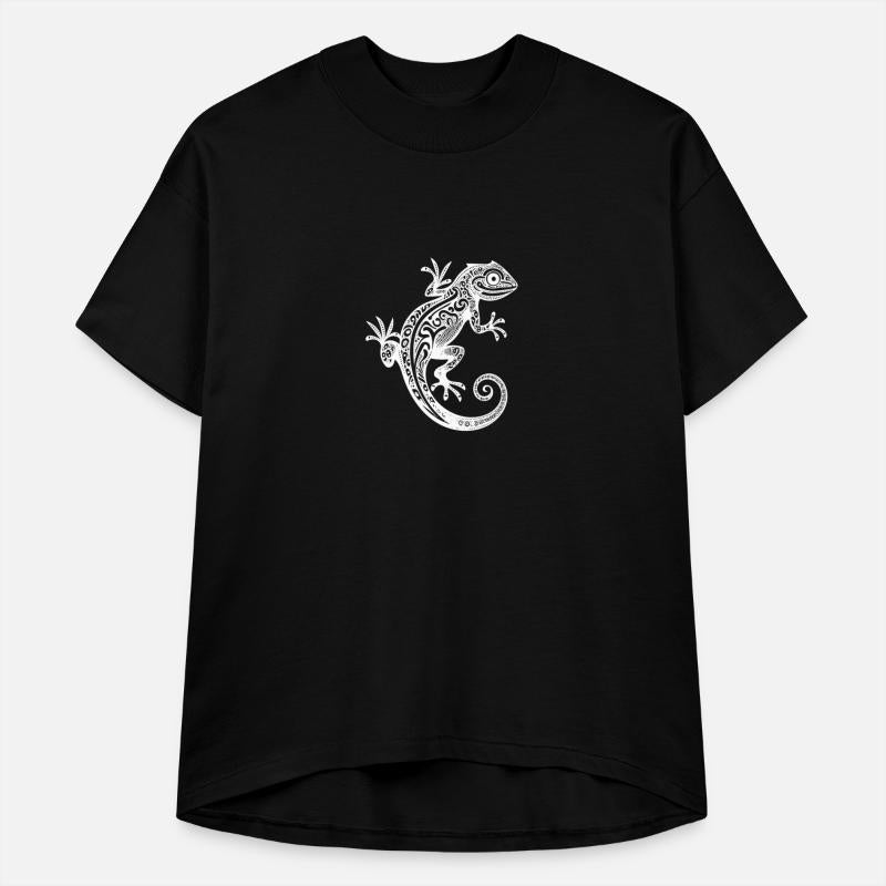 Cute Tribal Tattoo Gecko On The Wall