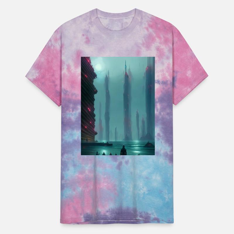 Cyber city coming out of the ocean