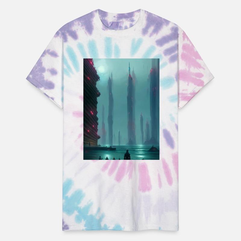 Cyber city coming out of the ocean