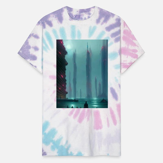 Cyber city coming out of the ocean