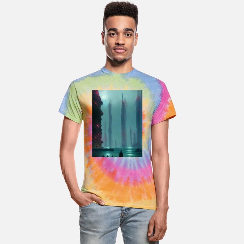 Cyber city coming out of the ocean