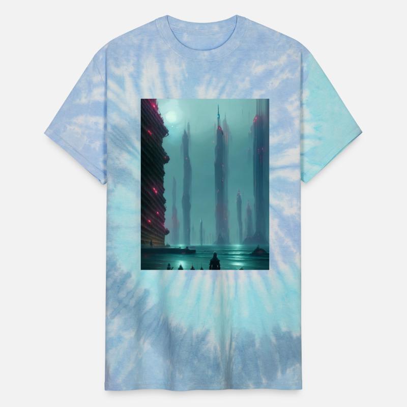 Cyber city coming out of the ocean