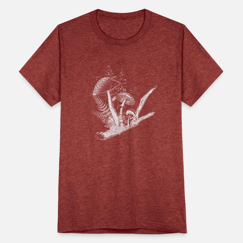 drawn composition forest mushrooms and grass