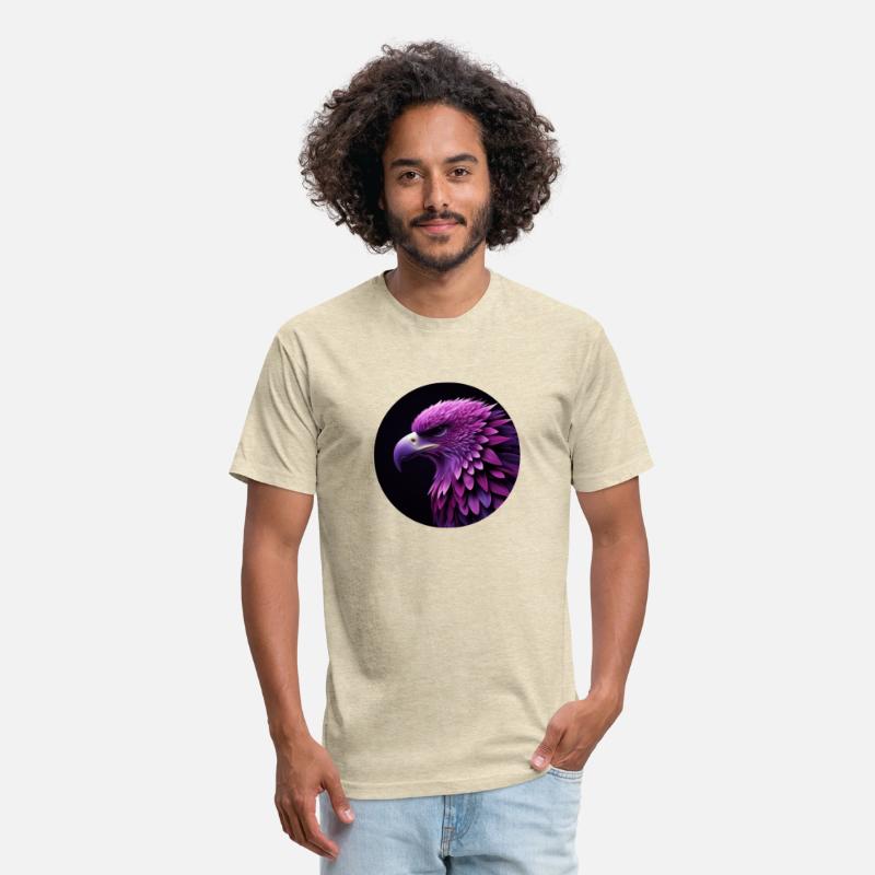 Eagle purple and rose before black background