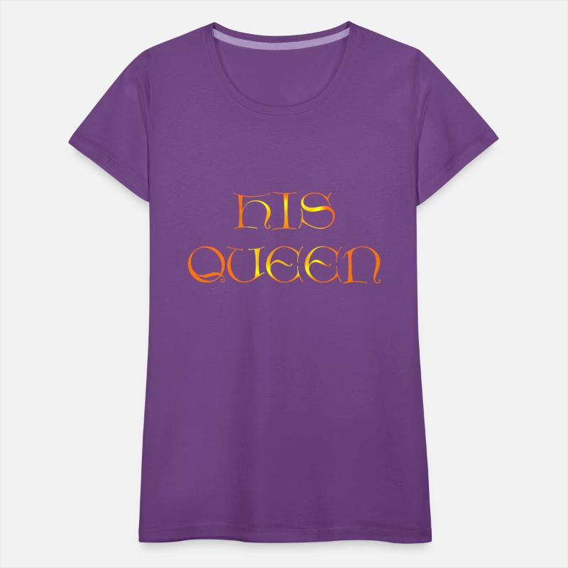 Elegant His Queen Quote Design with Golden Colors