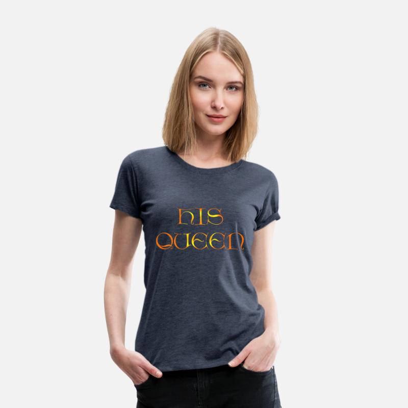 Elegant His Queen Quote Design with Golden Colors