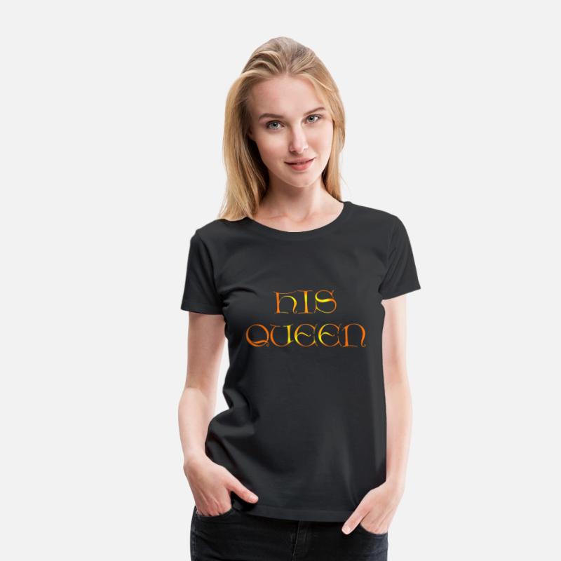 Elegant His Queen Quote Design with Golden Colors