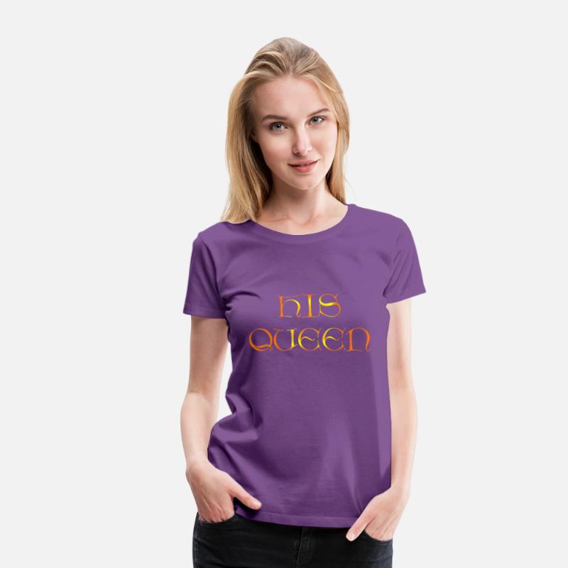 Elegant His Queen Quote Design with Golden Colors