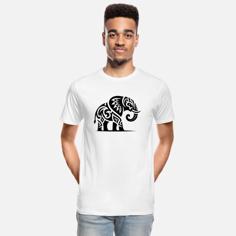 Elegant Tattoo Elephant With Large Tusks