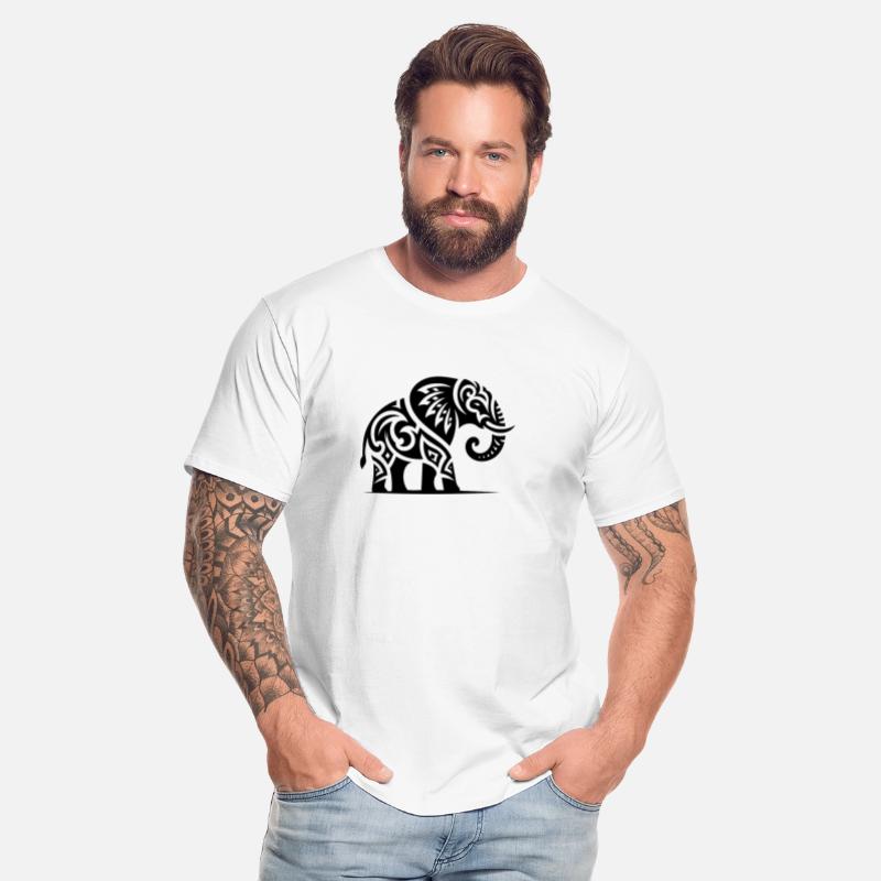 Elegant Tattoo Elephant With Large Tusks