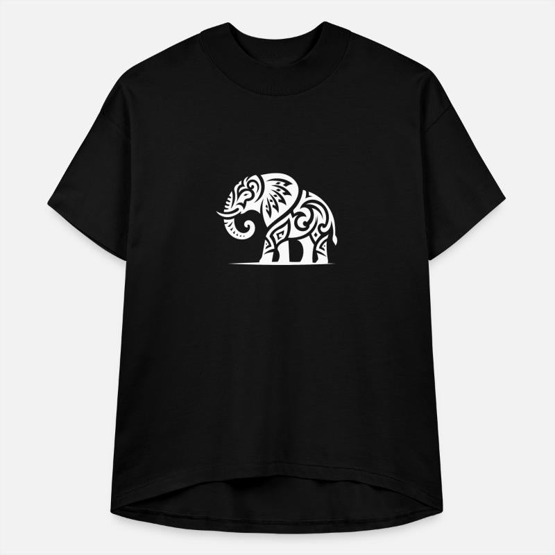 Elephant Art Tattoo With Large Tusks