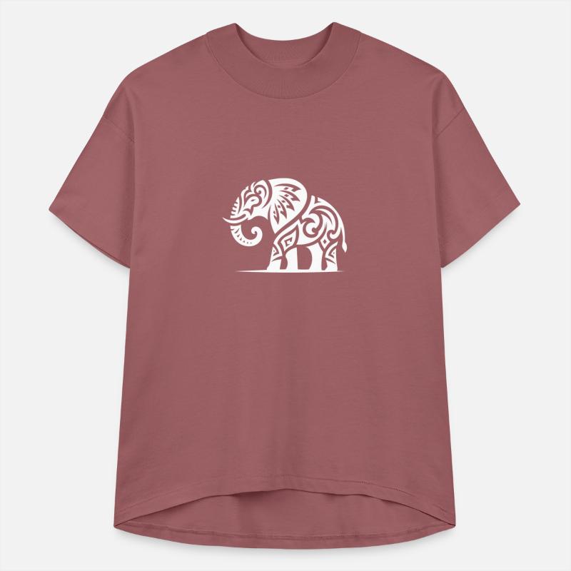 Elephant Art Tattoo With Large Tusks