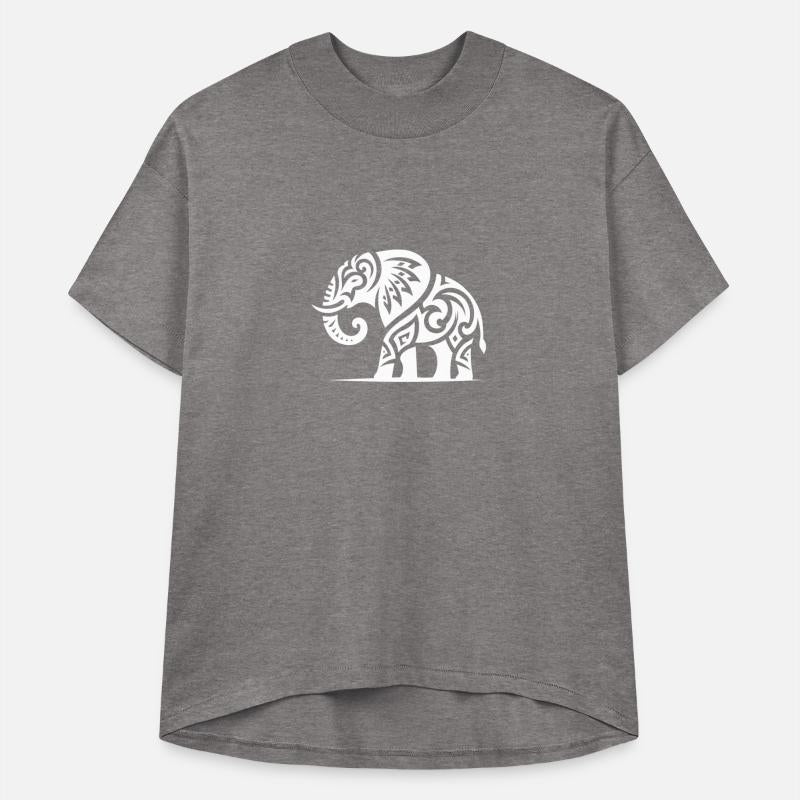 Elephant Art Tattoo With Large Tusks