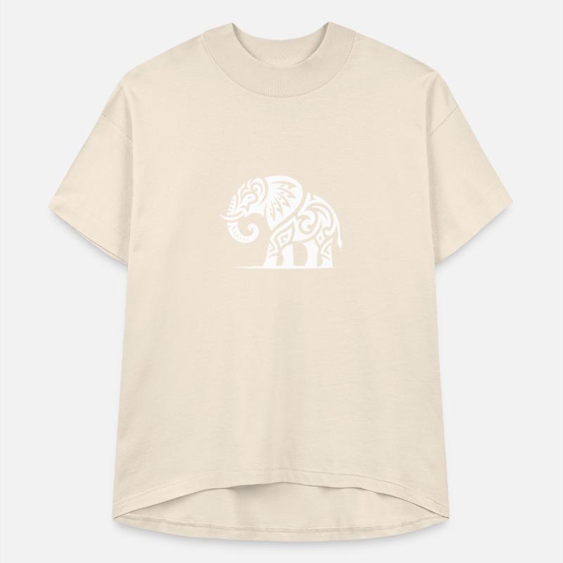 Elephant Art Tattoo With Large Tusks