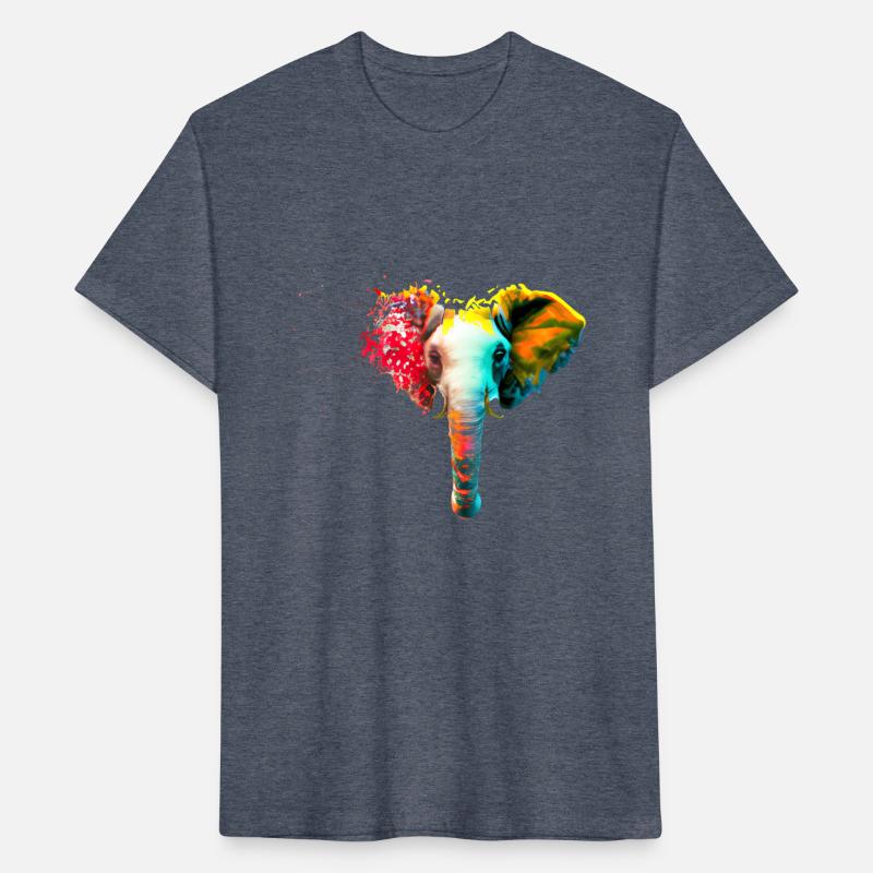 Elephant head with color explosion