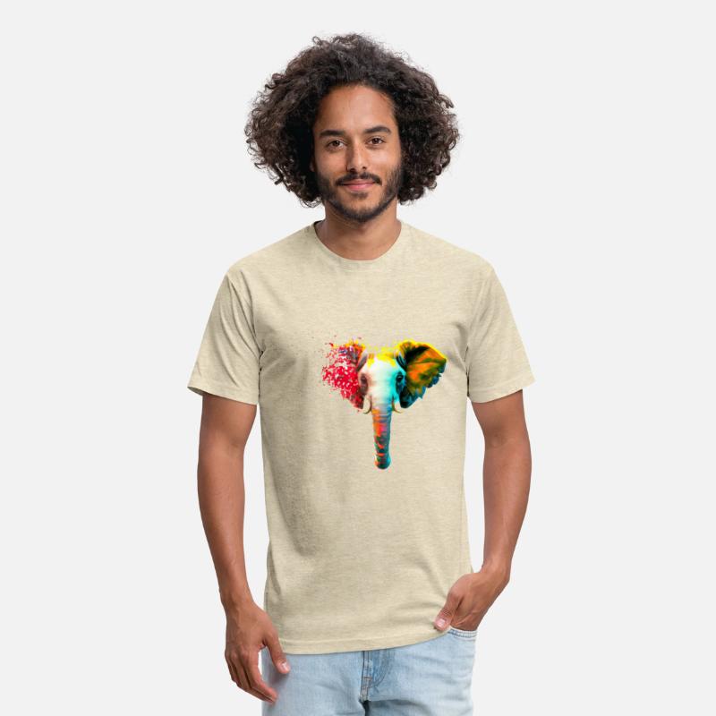 Elephant head with color explosion